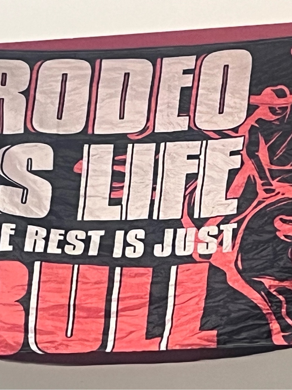Rodeo Is Life Black and Red Decorative flag